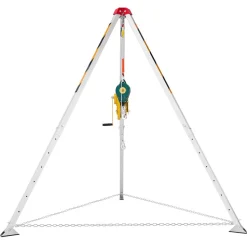 VEVOR Confined Space Tripod Kit, Confined Space Tripod 7' Legs and 98' Cable, Confined Space Rescue Tripod 32.8' Fall Protection, 1800 lbs Winch, Harness, Storage Bag