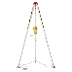 VEVOR Confined Space Tripod Kit, Confined Space Tripod 7' Legs and 98' Cable, Confined Space Rescue Tripod 32.8' Fall Protection, 1800 lbs Winch, Harness, Storage Bag