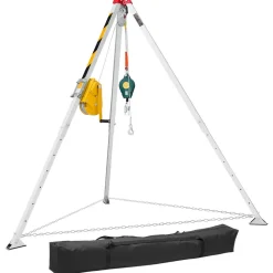 VEVOR Confined Space Tripod Kit, Confined Space Tripod 7' Legs and 98' Cable, Confined Space Rescue Tripod 32.8' Fall Protection, 1800 lbs Winch, Harness, Storage Bag