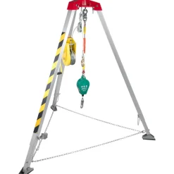 VEVOR Confined Space Tripod with 2600lbs Winch Confined Space Kit 8' Legs and 98' Cable Confined Space Rescue Tripod with 32.8' Fall Protection for Confined Space Rescue