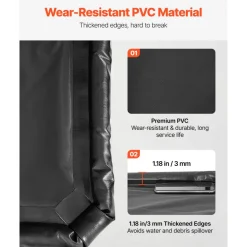 VEVOR Containment Mat, 8 ft 6 in x 20 ft, Non-Slip PVC Garage Floor Mat with a Cleaning Squeegee, Heavy Duty Durable Waterproof Protection from Snow, Rain and Mud for Cars SUVs Trucks Parking, Black
