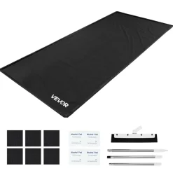 VEVOR Containment Mat, 7 ft 9 in x 18 ft, Non-Slip PVC Garage Floor Mat with a Cleaning Squeegee, Heavy Duty Durable Waterproof Containment Protection from Snow, Rain and Mud for Cars Parking, Black