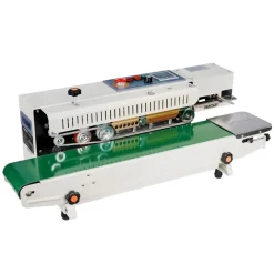 VEVOR Continuous Bag Band Sealing Machine, 0.24-0.47 in Seal Width, Horizontal Band Sealer Machine with Ink Printing, Temp & Speed Adjustable, Heat Sealing Machine for 0.001-0.03 in Plastic Bags