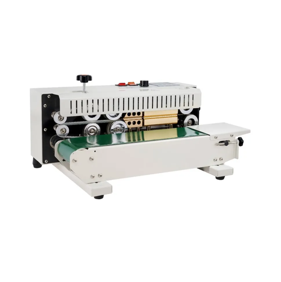 VEVOR Continuous Bag Band Sealing Machine, 0.24-0.47 in/6-12 mm Seal Width, Horizontal Band Sealer Machine with Digital Temperature Control, Carbon Steel Bag Sealer for 0.02-0.8 mm Plastic Bags Films