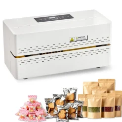 VEVOR Continuous Sealing Machine, 0.32-0.47 in Seal Width, Automatic Continuous Band Sealer with Digital Temperature Control, Automatic Shutdown, Heat Sealing Machine for 0.002-0.0.008 in Plastic Bags