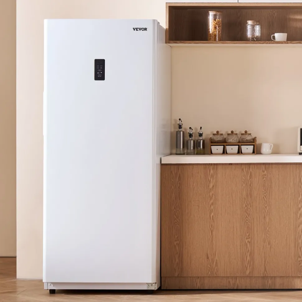 VEVOR Convertible Freezer/Refrigerator, 20.2 Cu.Ft Frost Free Upright Freezer with Temp Control Panel, Door Open too Long Alarm, Adjustable Shelves and LED, Standing Fridge for Kitchen, Office, Garage
