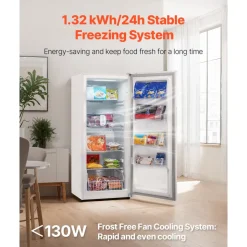 VEVOR Convertible Freezer/Refrigerator, 20.2 Cu.Ft Frost Free Upright Freezer with Temp Control Panel, Door Open too Long Alarm, Adjustable Shelves and LED, Standing Fridge for Kitchen, Office, Garage