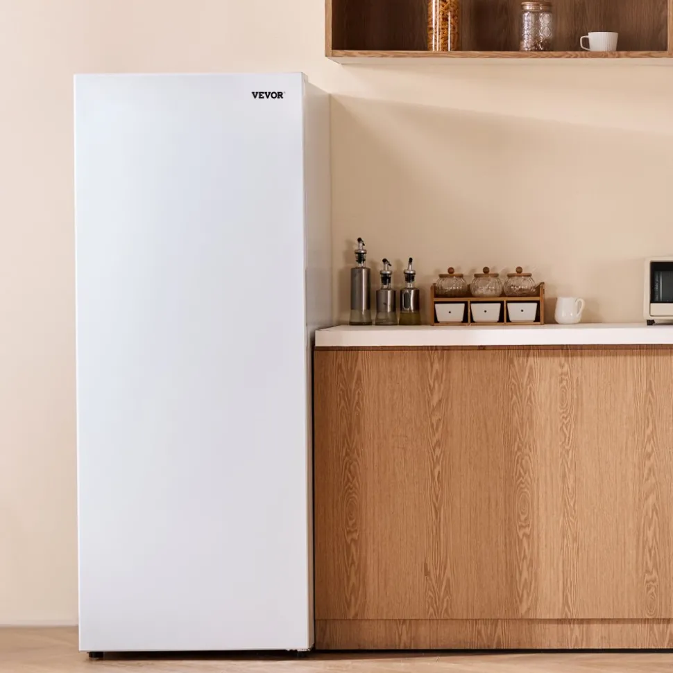 VEVOR Convertible Freezer/Refrigerator, 11 Cu.Ft Frost Free Upright Freezer with Temp Control Panel, Reversible Door, Adjustable Glass Shelves and LED, Standing Fridge for Kitchen, Office, Garage