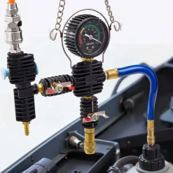 VEVOR Coolant Pressure Tester Kit, 47Pcs Radiator Vacuum Refill Kit with 3 Metal Adapters, Universal Fit, Automotive Cooling System Pressure Tester Tool, with Pressures Pump & Plastic Filler