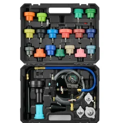 VEVOR Coolant Pressure Tester Kit, 47Pcs Radiator Vacuum Refill Kit with 3 Metal Adapters, Universal Fit, Automotive Cooling System Pressure Tester Tool, with Pressures Pump & Plastic Filler