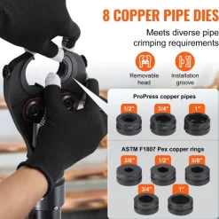 VEVOR Copper Pipe Crimping Tool, Hydraulic Driven Press Tool with 1/2