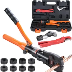 VEVOR Copper Pipe Crimping Tool, Hydraulic Driven Press Tool with 1/2