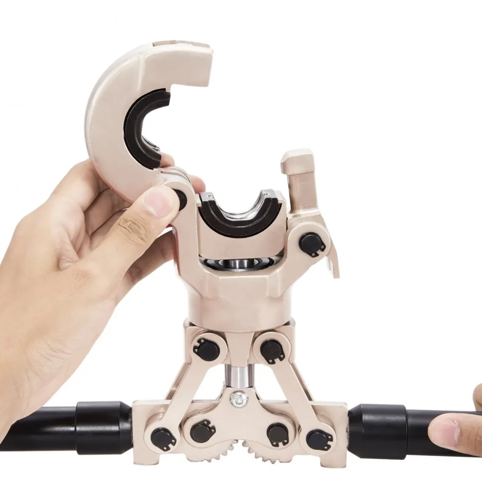 VEVOR Copper Press Tool Tube Fittings Crimping Kit, 360° Rotatable Press Crimper Tool with 1/2", 3/4", 1" Quick Change Jaws, Locking Pin & Extendable Handle, Meet ASTM B88 and B75 Standard