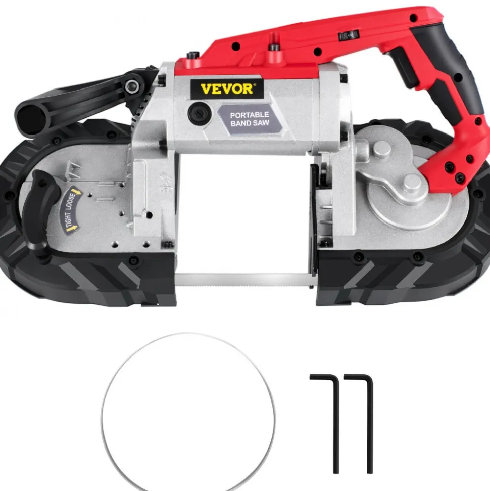 VEVOR Corded Band Saw, 5-Inch Cut Capacity, Variable Speed, Handheld, 10A Motor, for Metal, Wood, Tubing, Pipes, Rebar, Plastic