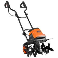 VEVOR Corded Electric Tiller, 18 Inch Tilling Width Garden Rototiller, 15-Amp Motor Heavy-Duty Tilling Machine, Cultivator with Steel Tines and Foldable Handle, for Lawn, Yard, and Gardening Care