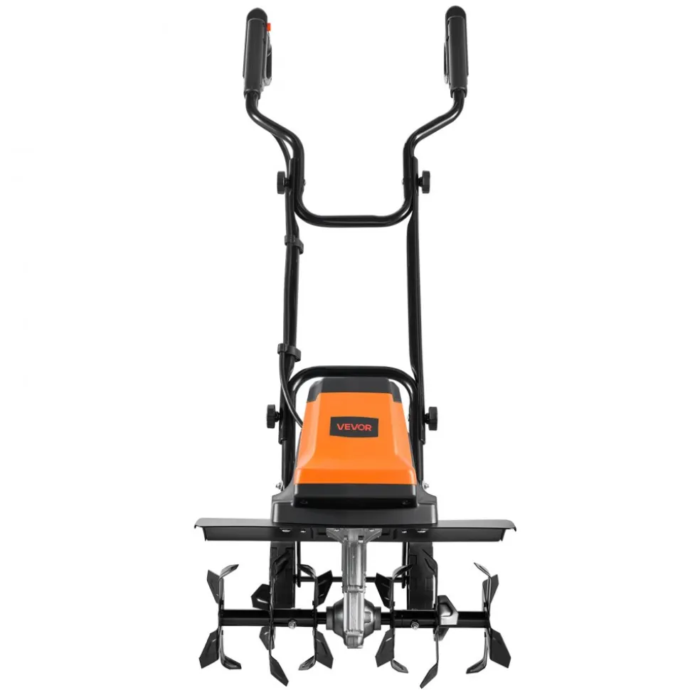 VEVOR Corded Electric Tiller, 18 Inch Tilling Width Garden Rototiller, 15-Amp Motor Heavy-Duty Tilling Machine, Cultivator with Steel Tines and Foldable Handle, for Lawn, Yard, and Gardening Care