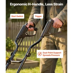 VEVOR Corded Electric Tiller, 18 Inch Tilling Width Garden Rototiller, 15-Amp Motor Heavy-Duty Tilling Machine, Cultivator with Steel Tines and Foldable Handle, for Lawn, Yard, and Gardening Care