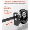 VEVOR Corded Reciprocating Saw, 120 Volt 7.5 Amp, 2800 SPM Variable Speed, 1-1/8 inch Stroke Length, Electric Reciprocating Saw with 8 Blades and Carrying Bag, for Wood, Metal, and Plastic Cutting