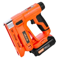 VEVOR Cordless Brad Nailer, 2-in-1 Nail Gun Staple Gun, 18 Gauge 5/8 inch, Includes 1000 Pcs Staples and 1000 Pcs Nails, with Battery and Charger, Non-Slip Rubber Grip, for Woodworking DIY Projects