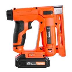 VEVOR Cordless Brad Nailer, 2-in-1 Nail Gun Staple Gun, 18 Gauge 5/8 inch, Includes 1000 Pcs Staples and 1000 Pcs Nails, with Battery and Charger, Non-Slip Rubber Grip, for Woodworking DIY Projects