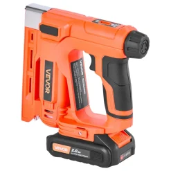 VEVOR Cordless Brad Nailer, 2-in-1 Nail Gun Staple Gun, 18 Gauge 5/8 inch, Includes 1000 Pcs Staples and 1000 Pcs Nails, with Battery and Charger, Non-Slip Rubber Grip, for Woodworking DIY Projects