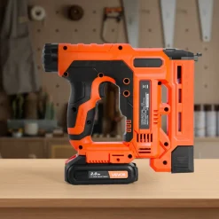 VEVOR Cordless Brad Nailer, 2-in-1 Nail Gun Staple Gun, 18 Gauge 1-1/4 inch, Includes 500 Pcs Staples and 500 Pcs Nails, with Battery and Charger, Non-Slip Rubber Grip, for Woodworking DIY Projects