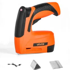 VEVOR Cordless Brad Nailer, 2-in-1 Nail Gun Staple Gun, 18 Gauge 5/8 inch, Battery Powered, with 1000 Pcs Staples and 1000 Pcs Nails, Non-Slip Rubber Grip, for Woodworking, Carpentry and DIY Projects