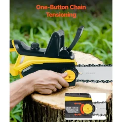 VEVOR Cordless Chainsaw, 20V 12-Inch Brushless Chainsaw Battery Powered, 4.0Ah Battery and Rapid Charger Included, Handheld Electric Chain Saw for Tree Felling, Wood Cutting, Pruning, and Trimming