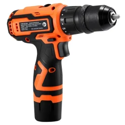 VEVOR Cordless Drill Driver, 5-In-1, Metal Chuck, Dual-Speed Variable, Drill Driver Kit with 2 Lithium Batteries and Charger, Tool Box, for Wood and Metal Drilling, Screw Tightening or Loosening
