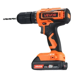 VEVOR Cordless Drill Driver, 1/2 inch Metal Chuck, Dual-Speed Variable, Drill Driver Kit with Lithium Battery and Charger, Belt Clip, for Wood and Metal Drilling, Screw Tightening or Loosening