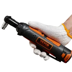 VEVOR 3/8" Cordless Electric Ratchet Wrench Set, 12V 33 Ft-lbs Power Ratchet Tool Kit, 45-Min Fast Charge, 2-Pack 2.0Ah Battery, Built-in LED Light, Variable Speed Trigger, 10 Sockets