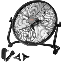 VEVOR Cordless Fan 16 in, Portable Quiet Personal Fan for Home or Office, 360 Degree Manual Pivoting Head, Stepless Speed Regulation High Velocity Cordless Fan, Heavy Duty Metal Industrial Floor Fans