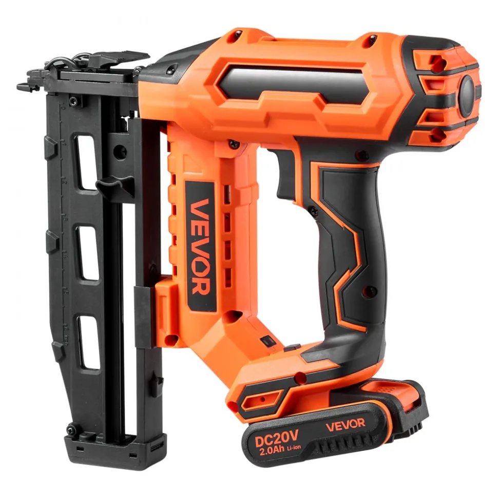 VEVOR Cordless Finish Nailer 20V 16GA Straight Cordless Nailer with Battery, Drives 1-1/4" to 2-1/2" Nails, with 1500 Nails, 2.0Ah Lithium-Ion Battery and Charger, with Ergonomic Handle, Lightweight