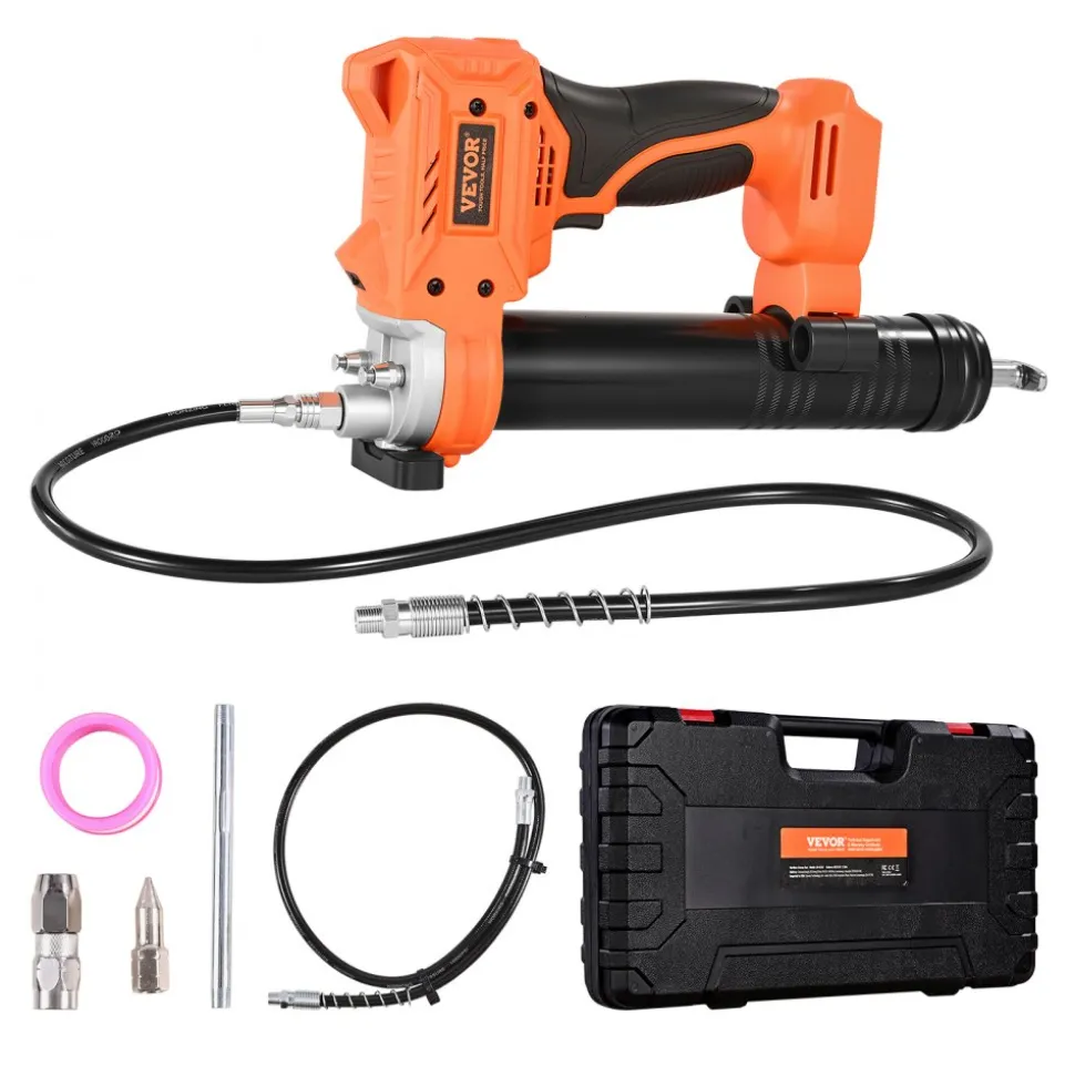 VEVOR Cordless Grease Gun, 8000 PSI Max Pressure, Battery Operated Grease Gun with LED Light & 35.4-inch Long Hose, Compatible with 18V Makita Batteries, For Greasing Vehicles or Machines(Tool Only)