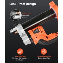 VEVOR Cordless Grease Gun, 8000 PSI Max Pressure, 20V Electric Grease Gun with 2.0 Ah Battery & LED Light, 30-inch Long Hose & Carrying Case, Variable Speed Triggers, Vehicles or Machines Greasing