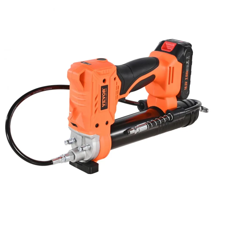 VEVOR Cordless Grease Gun, 8000 PSI Max Pressure, 20V Electric Grease Gun with 2.0 Ah Battery & LED Light, 35.4-inch Long Hose & Carrying Case, Variable Speed Triggers, Vehicles or Machines Greasing