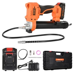 VEVOR Cordless Grease Gun, 8000 PSI Max Pressure, 20V Electric Grease Gun with 2.0 Ah Battery & LED Light, 35.4-inch Long Hose & Carrying Case, Variable Speed Triggers, Vehicles or Machines Greasing