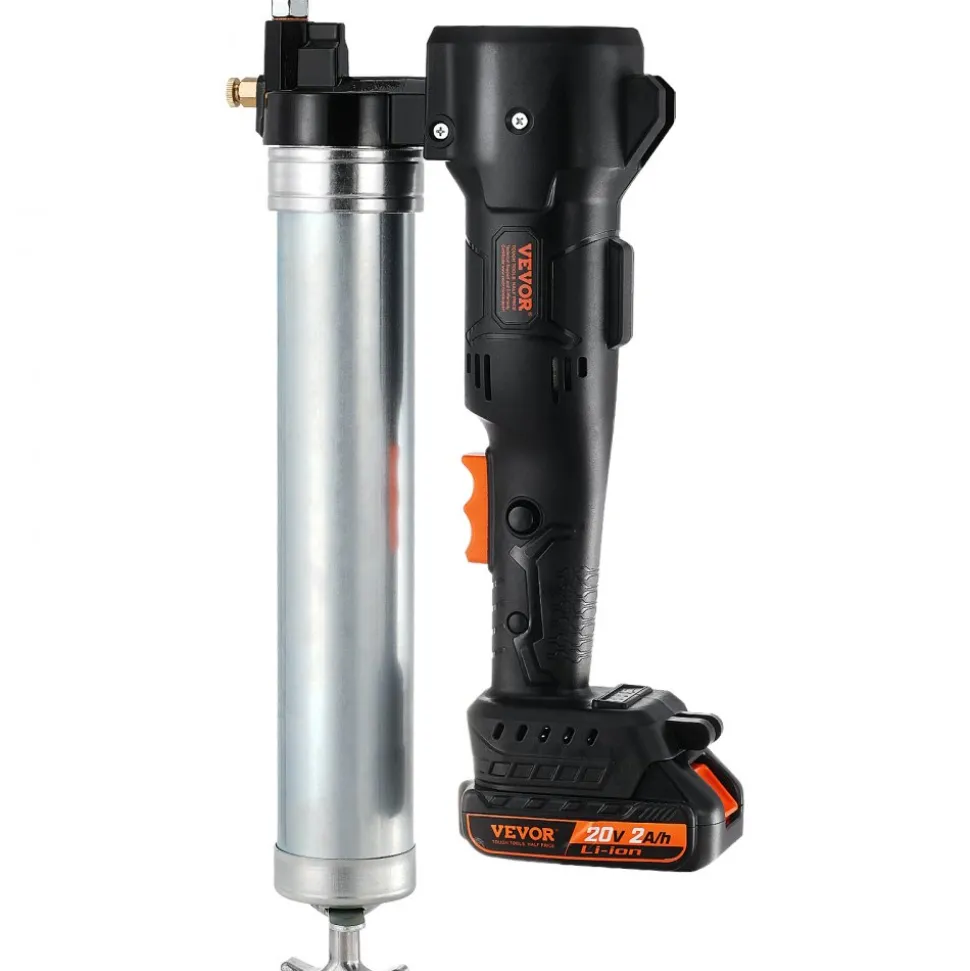 VEVOR Cordless Grease Gun, 20-Volt, 10,000 PSI, 39" Long Hose, Electric Grease Gun Kit Professional High Pressure Battery Powered Grease Gun with Carrying Case, Two Batteries & Charger Included, Black