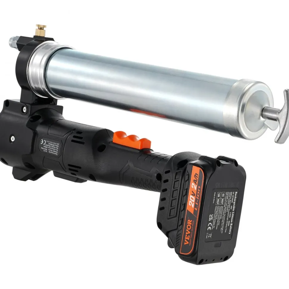 VEVOR Cordless Grease Gun, 20-Volt, 10,000 PSI, 39" Long Hose, Electric Grease Gun Kit Professional High Pressure Battery Powered Grease Gun with Carrying Case, Battery and Charger Included, Black