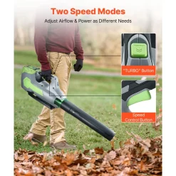 VEVOR Cordless Leaf Blower, 60V Powerful Electric Leaf Blower with 5.0Ah Battery, Fast Charging & Quiet Operation, 3 Speed Control, 650 CFM/125 MPH Lightweight Powered Blowers for Leaves Lawn Care