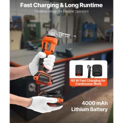 VEVOR Cordless Metal Nibbler, with 20 V 4000 mAh Battery, 2200 RPM Efficient Brushless Motor, Electric Nibbler Metal Cutter with Plastic Carrying Case for Cutting Steel Sheet and Aluminum Sheet