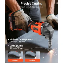 VEVOR Cordless Metal Nibbler, with 20 V 4000 mAh Battery, 2200 RPM Efficient Brushless Motor, Electric Nibbler Metal Cutter with Plastic Carrying Case for Cutting Steel Sheet and Aluminum Sheet