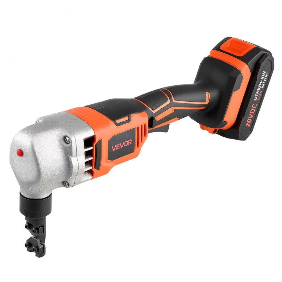 VEVOR Cordless Metal Nibbler, with 18 V 2000 mAh Battery, 1200 RPM Brushless Motor, Electric Nibbler Metal Cutter with Plastic Carrying Case for Cutting Stainless Steel, Aluminum, and Copper Sheet