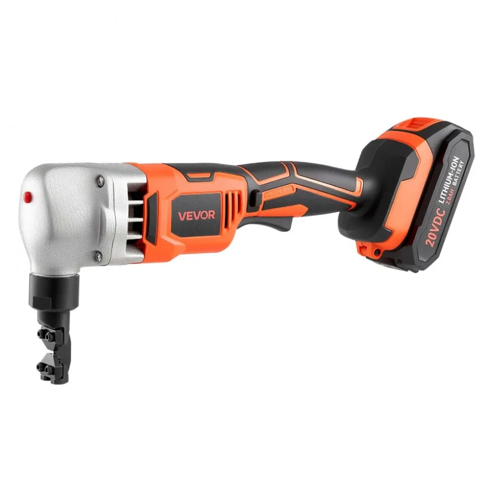 VEVOR Cordless Metal Nibbler, with 18 V 2000 mAh Battery, 1200 RPM Brushless Motor, Electric Nibbler Metal Cutter with Plastic Carrying Case for Cutting Stainless Steel, Aluminum, and Copper Sheet