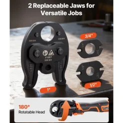 VEVOR Cordless Mini Press Tool, 18V Electric Pipe Crimping Tool for 1/2