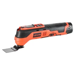 VEVOR Cordless Oscillating Tool, 12V Multitool Oscillating Saw Tool with 6 Variable Speeds 6000 - 17500 OPM, 3.2° Oscillation Angle, 2.0Ah Battery Pack & Charger, 8PCS Saw Accessories & LED Work Light