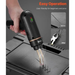 VEVOR Cordless Plastic Welder, 120W Plastic Welding Gun with 400PCS 4 Types Hot Staples, Rechargeable Hot Staple Welding Gun, Plastic Car Bumper Repair Kit for Kayak, Toys, Plastic Crack Repair