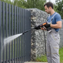 VEVOR Cordless Pressure Washer, 1200PSI MAX Portable Pressure Washer with Brushless Motor, Dual Batteries, 6-in-1 Nozzle & Water Hose, 4 Speed Adjustable, Handheld Power Cleaner for Home Garden Patio