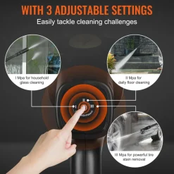 VEVOR Cordless Pressure Washer, 580-PSI 1.1 GPM Portable Power Cleaner, Handheld High-Pressure Car Washer Gun with 4.0Ah Battery, Charger, 6-in-1 Nozzle, for Home/Floor Cleaning & Watering