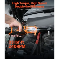 VEVOR Cordless Ratchet Wrench, 3/8 inch Drive, 230 RPM, up to 88 ft-lbs of Torque, Battery Powered Electric Ratchet Wrench Set with Two 2.0Ah Batteries, Charger, Sockets, Adaptors and Cloth Bag